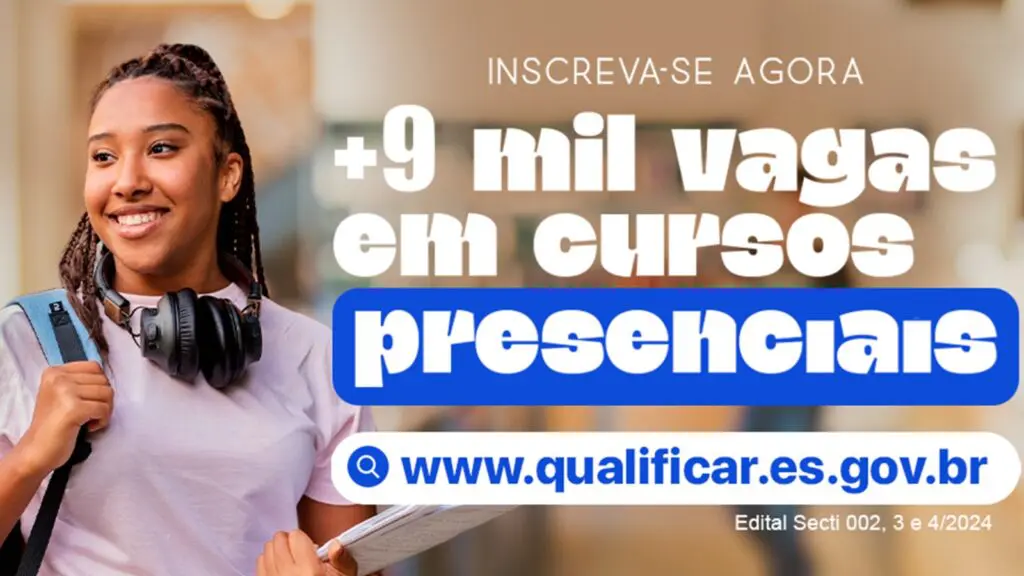 Qualificar ES oferece mais de 9 mil vagas gratuitas em cursos presenciais em diversas cidades capixabas