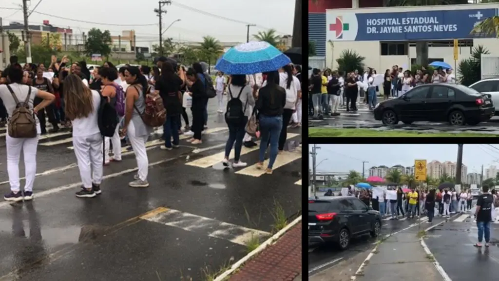 Vídeo: Técnicos de enfermagem protestam em frente ao Hospital Jayme cobrando o piso salarial Protesto de técnicos de Enfermagem em frente ao Hospital Jayme