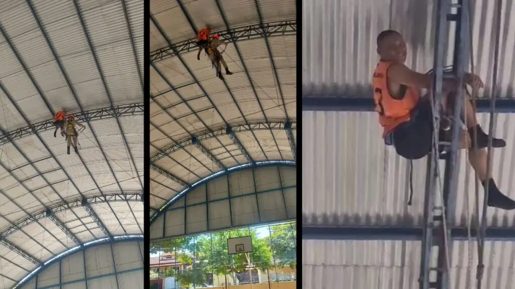 Jovem é resgatado pelo Corpo de Bombeiros durante partida de Futebol na Serra.