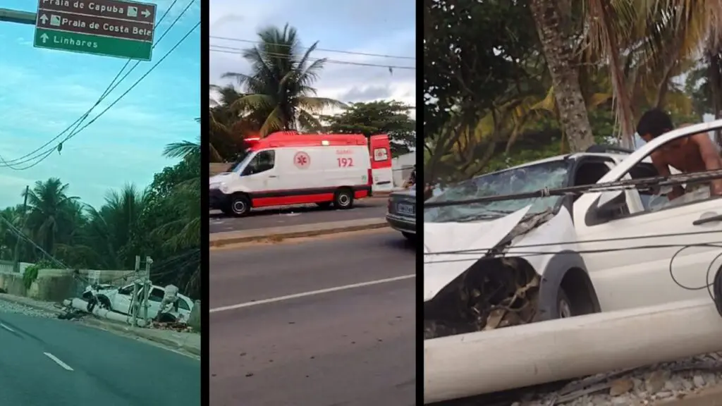 Vídeo: Clientes sofrem grave acidente após fugir sem pagar quiosque em Jacaraípe Golpe em quiosque termina em acidente de trânsito na Serra.