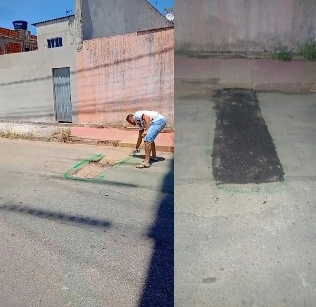 Buraco reparado em Ourimar