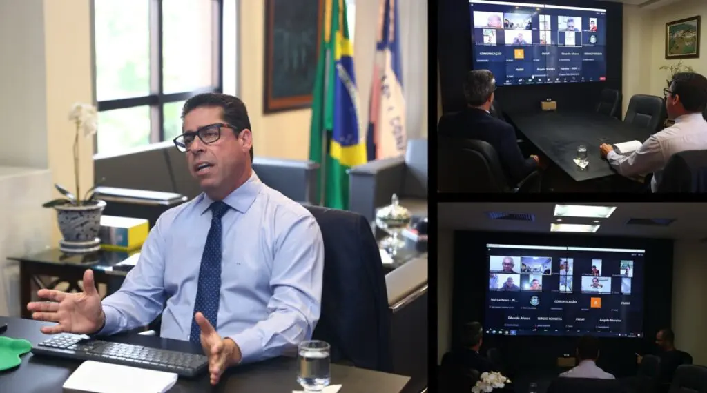 Presidente da ALES se reúne com prefeitos para desburocratizar ajuda a famílias afetadas pelas chuvas no ES Presidente da ALES Marcelo Santos Reunido com prefeitos do ES