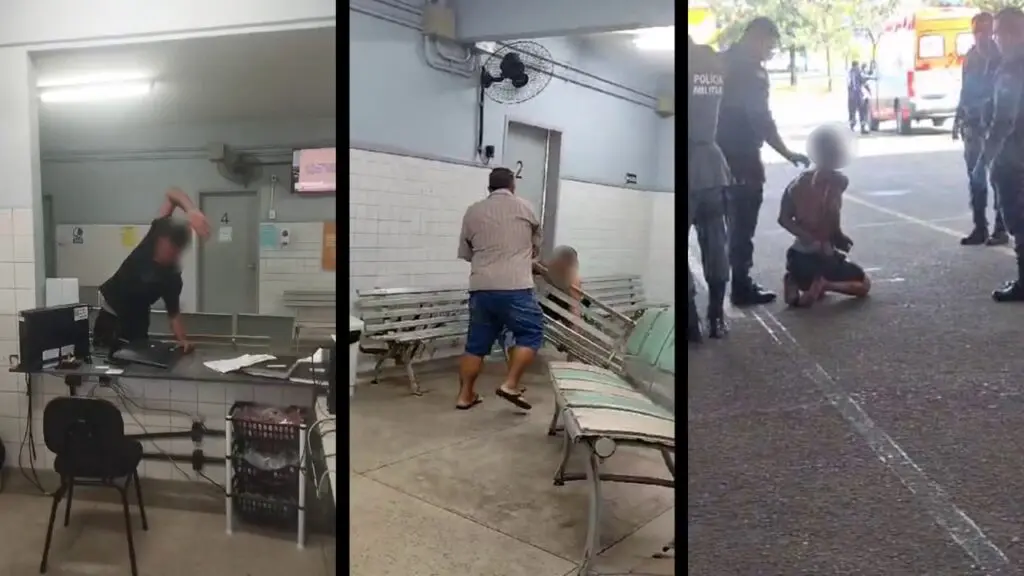 Vídeo: Sujeito aterroriza funcionários e pacientes dentro de UBS na Serra Homem em estado de surto invade UBS agride um paciente na Serra.