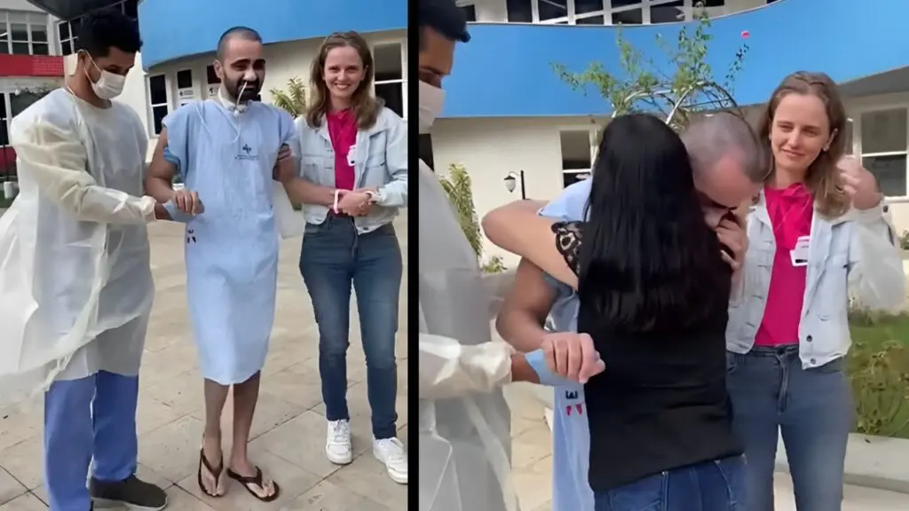 Vídeo: Policial militar baleado na cabeça durante abordagem volta a andar na Serra Esposa de Saimen Rodrigues posta vídeo de marido andando na Serra.