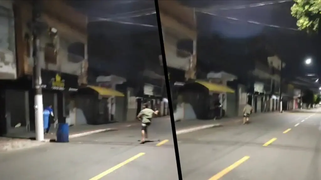 Vídeo: Dono de loja corre atrás de bandido após flagrar arrombamento na Serra Bandidos invadem loja e são flagrados durante a fuga pelo proprietário na Serra.