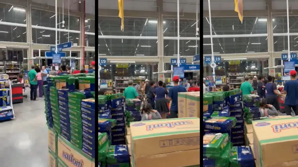 Vídeo: Mulheres saem no tapa durante fila de mercado na Serra Briga entre mulheres no caixa de mercado na Serra.