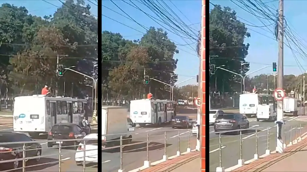 Vídeo: homem é flagrado em cima de ônibus após fugir do atendimento da UPA de Carapina Homem em cima de um ônibus entre o Terminal de Carapina e UPA de Carapina