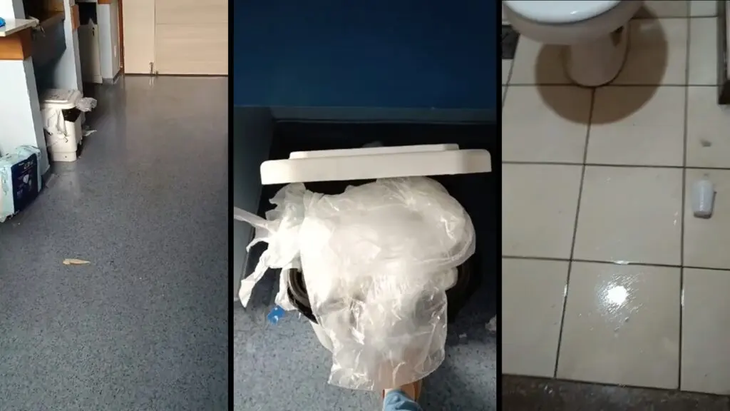 Vídeo: acompanhante de paciente da Serra denuncia falta de higiene em hospital de Vila Velha Imagens do Hospital em Vila Velha