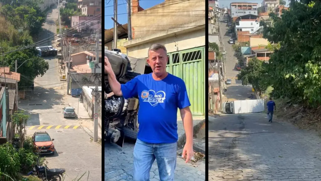 Vídeo: Trio elétrico de candidato a vereador tomba em ladeira na Serra