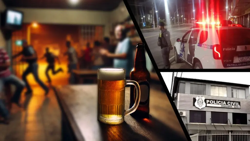 Tentativa de homicídio termina com 3 pessoas baleadas em bar da Serra.