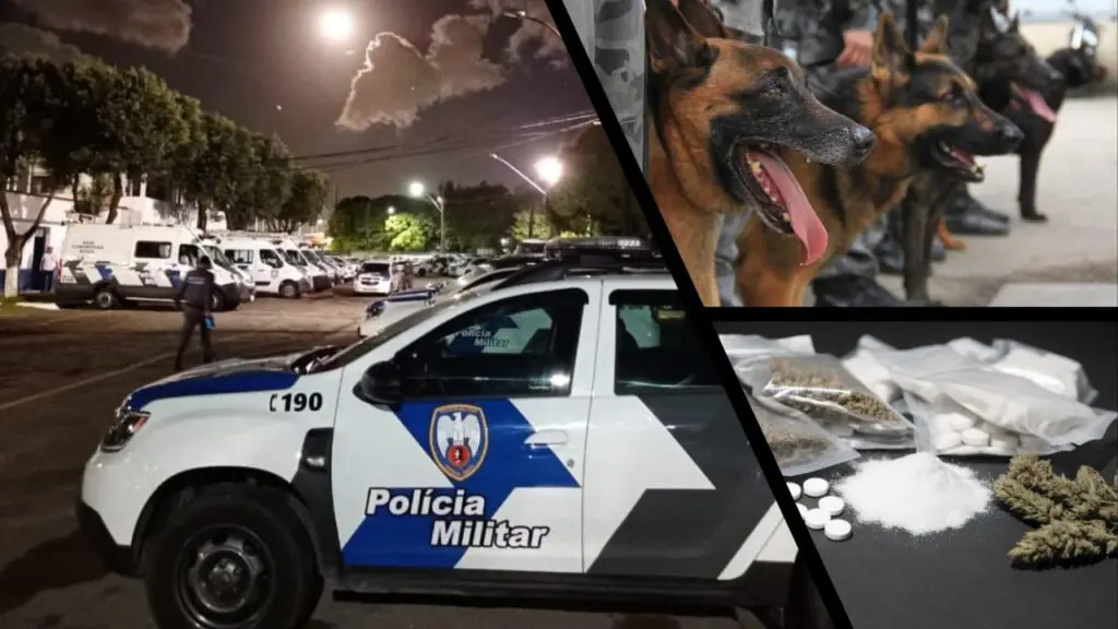 Polícia Militar apreende grande quantidade de drogas durante ações com cães farejadores na Serra Polícia Militar apreende grande quantidade de drogas durante ações no bairro Campinho da Serra.