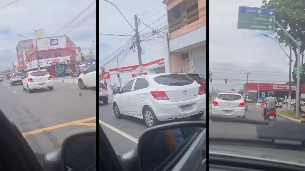 Vídeo: passageiro de carro é flagrado jogando panfletos em avenida na Serra Passageiro de carro é flagrado jogando flays de empresa em avenida da Serra