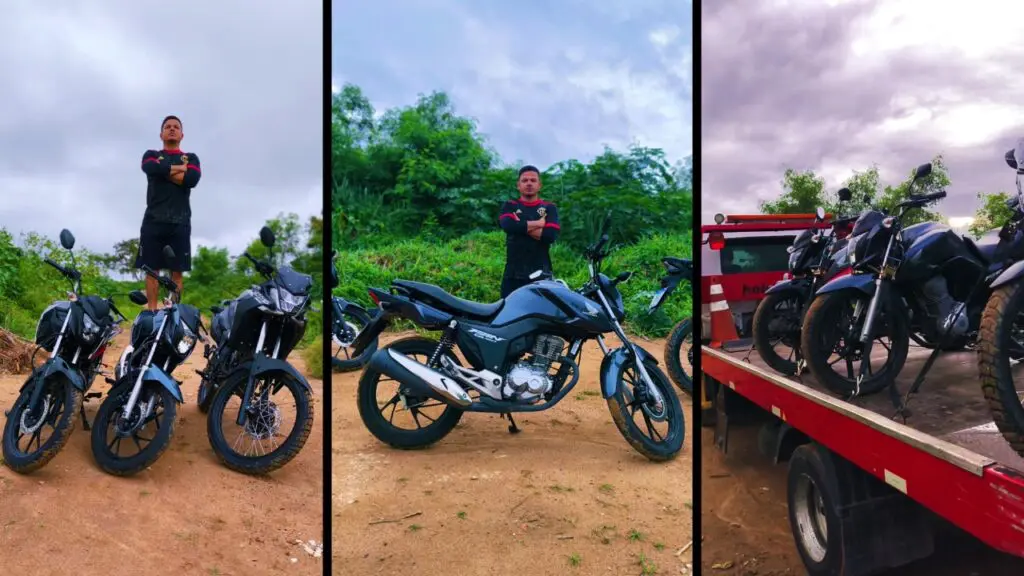 Agente da Guarda da Serra encontra depósito de motos roubadas em área de mata Agente da GCM encontra deposito de motos roubadas em area de mata da Serra.