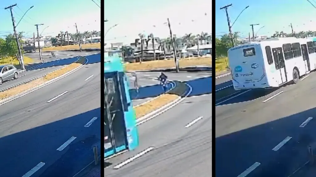 Vídeo: motociclista perde o controle e acaba morrendo atropelada por ônibus na Serra Momento em que motociclista perde o controle e cai na contramão antes de ser atropelada na Rodovia Norte Sul, na Serra.