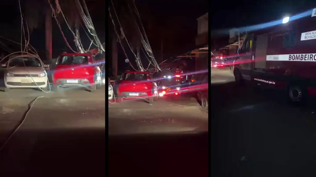 Caminhão de coleta derruba postes e deixa moradores sem energia na Serra