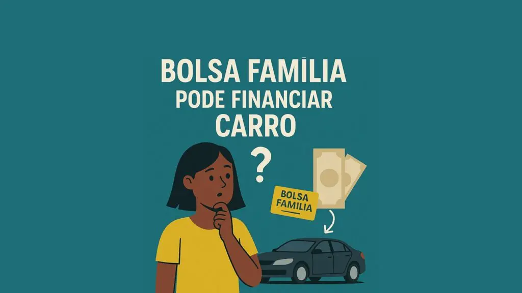 Mulher analisando documentos para financiamento de veículo, com foco em beneficiários do Bolsa Família