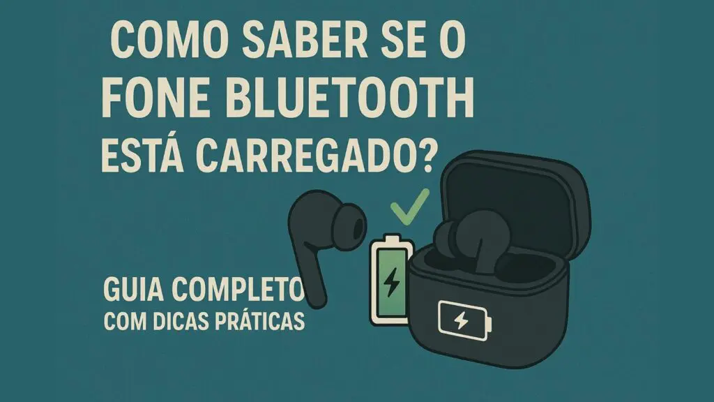 Fone Bluetooth em carregamento com LED aceso em fundo escuro