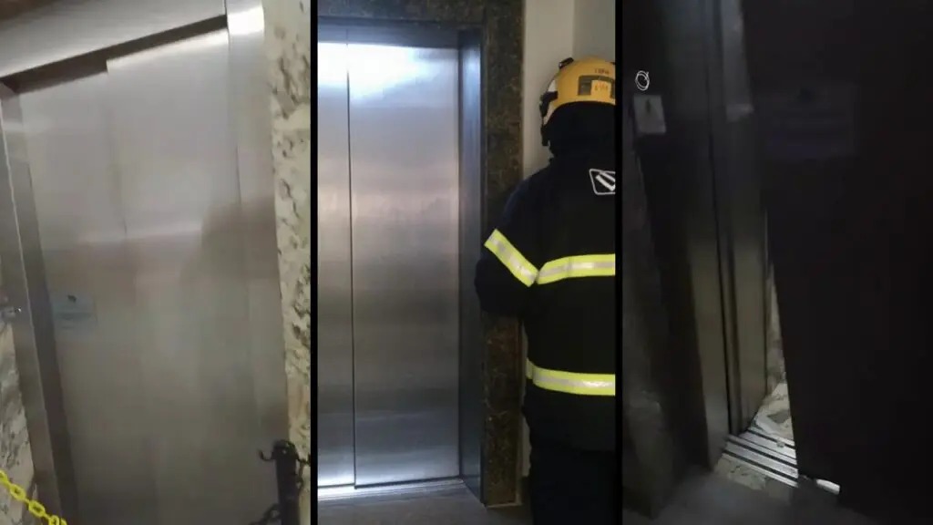Famílias passam por momentos de terror após elevador despencar em prédio da Serra Elevador com cinco pessoas despenca em prédio na Serra