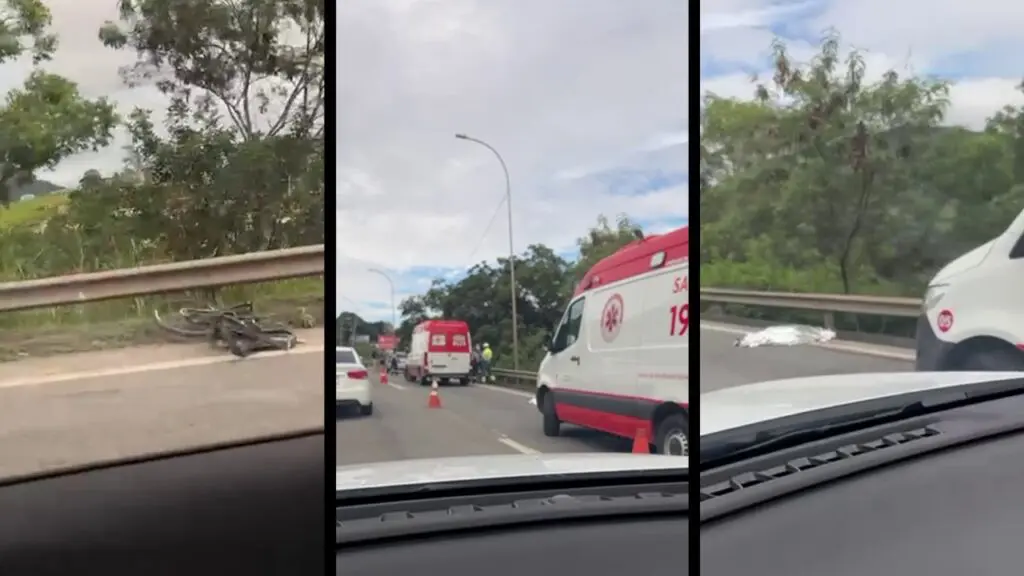 Ciclista morre atropelado na BR-101 na Serra