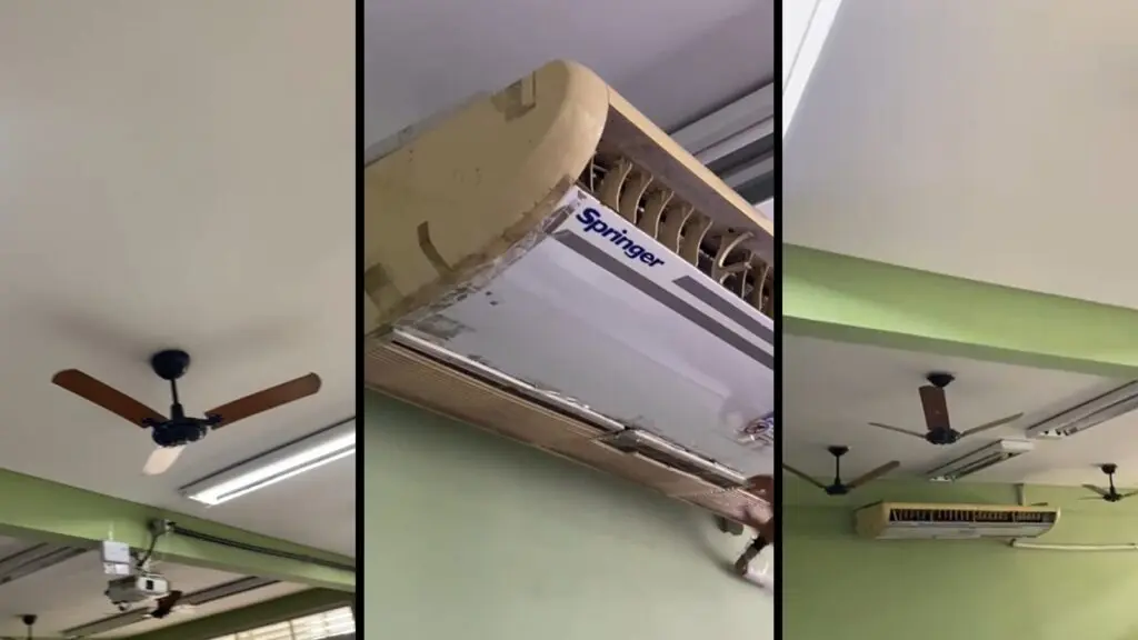 Alunos denunciam ventiladores e ar condicionado quebrado em escola estadual na Serra