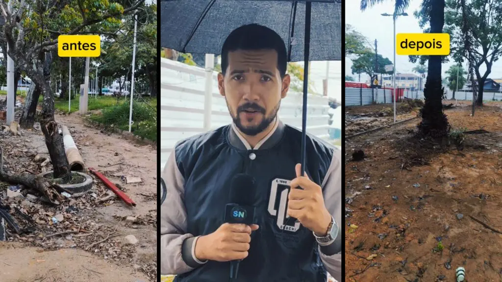 Repórter Serra Noticiário retorna ao bairro de Barcelona para averiguar andamento de obra da prefeitura