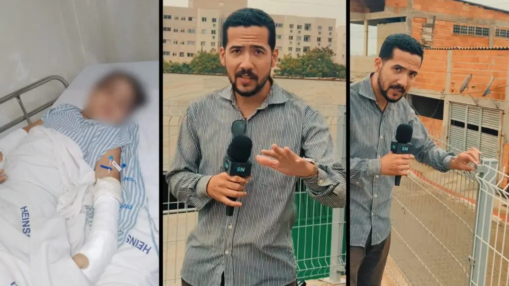 Criança sofre acidente em praça pública na Serra após queda de grade de contenção e família cobra assistência da prefeitura