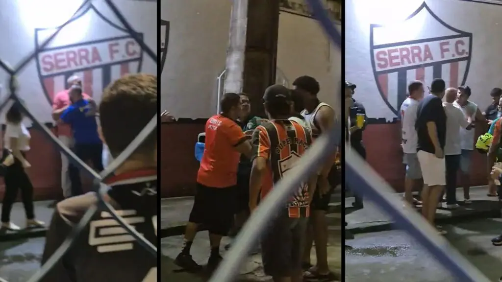 Vídeo: treta entre presidente do Serra FC e torcedores após derrota da equipe na Copa ES Presidente do Serra se envolve em treta com torcedores após derrota da equipe na Copa ES