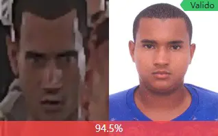 Duas fotos de um homem (Eden Ferreira Rodrigues, 28 anos), identificado e preso pelo sistema se segurança, que utiliza câmeras de segurança com inteligência artificial.