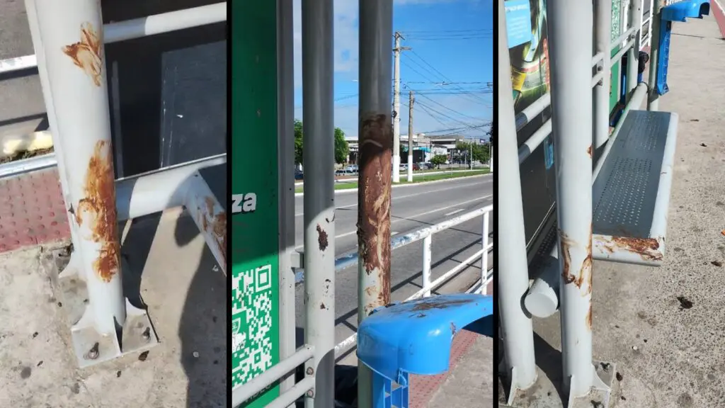 Vídeo: passageiro flagra ponto de ônibus repleto de fezes na Avenida Inteligente da Serra Morador flagra ponto de ônibus em situação insalubre na Avenida Eudes Scherrer