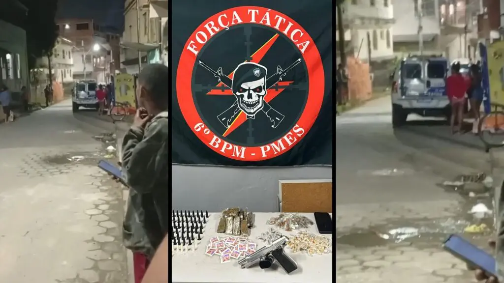 Viatura da Força Tática durante operação que terminou em confronto no bairro Porto Canoa