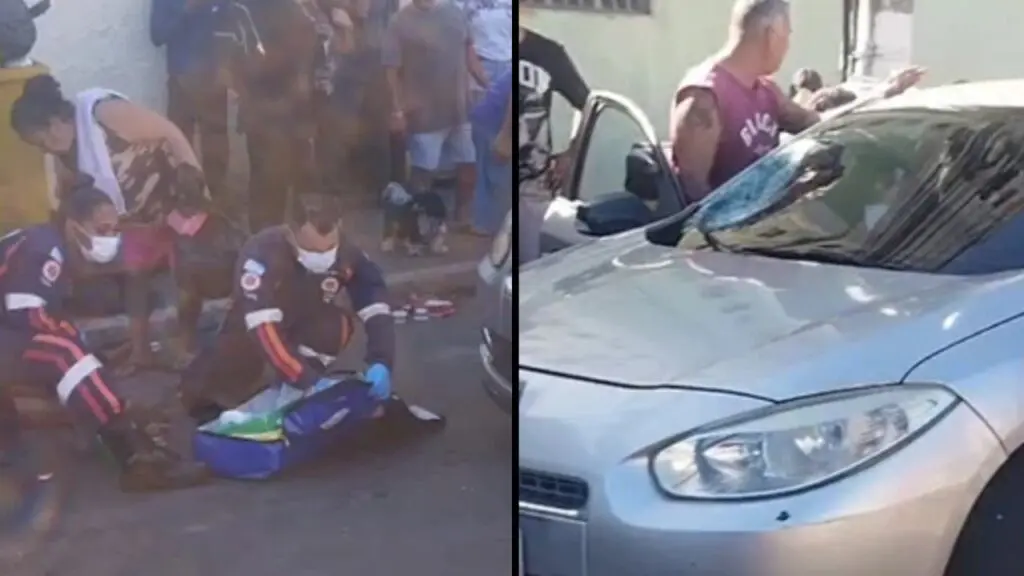 Uma mulher foi atropelada por um carro no bairro Chácara Parreiral, na Serra