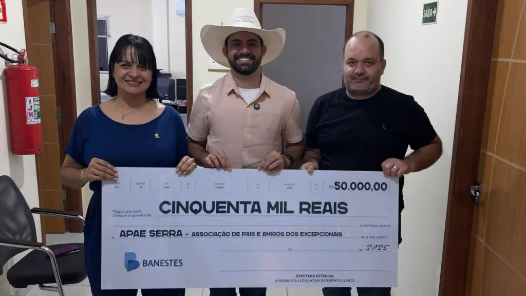 Deputado Pablo Muribeca destina R$ 50 mil à APAE Serra