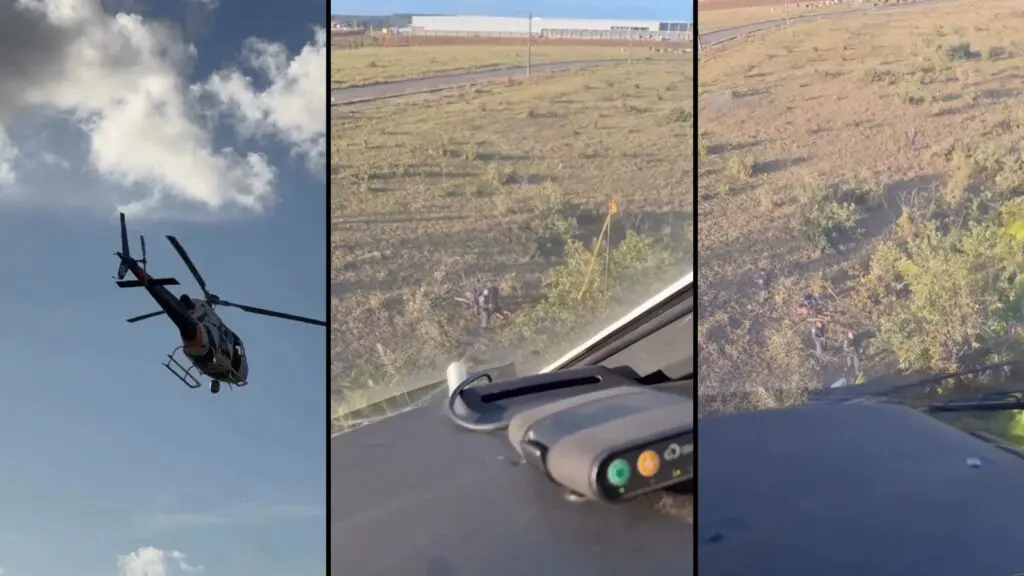 Confronto entre policiais militares e traficantes termina com dois suspeitos capturados na Serra Helicóptero Notaer apoia buscas após confronto entre PMES e suspeitos armados na Serra