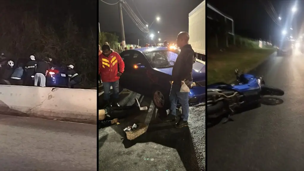 Motociclistas e motoristas que estavam no local conseguiram retirar o carro de cima da vítima, na Rodovia Norte Sul, na Serra.