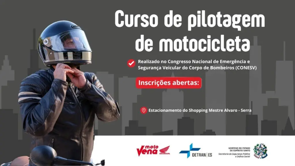 Inscrições para curso gratuito de pilotagem de motocicletas na Serra DETRAN abre inscrições para curso gratuito de pilotagem de motocicletas