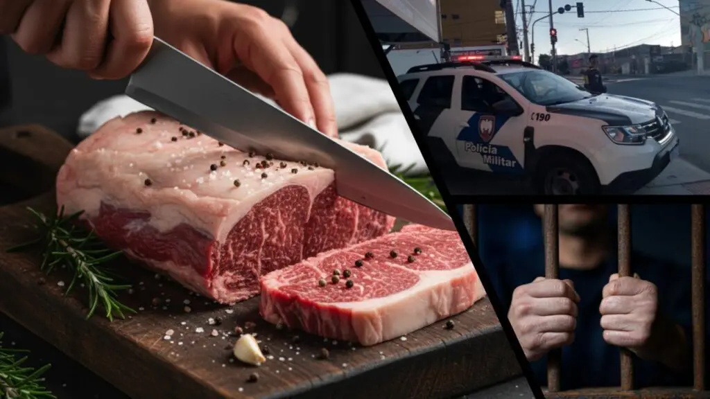 Polícia Militar prende homem após furto de R$ 1,3 mil em picanha em supermercado da Serra