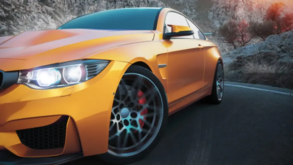 Carro esportivo de cor laranja