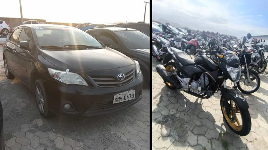 Pátio do Detran ES em Campinho da Serra I, local da vistoria dos veículos.