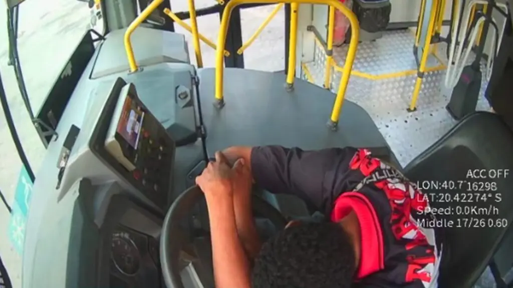 Suspeito foi detido dormindo ao volante do coletivo furtado durante madrugada próximo do Terminal de Laranjeiras, na Serra.