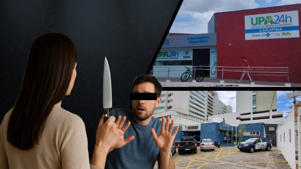 Sujeito esfaqueado é preso após tentar mentir sobre agressões contra a companheira na Serra