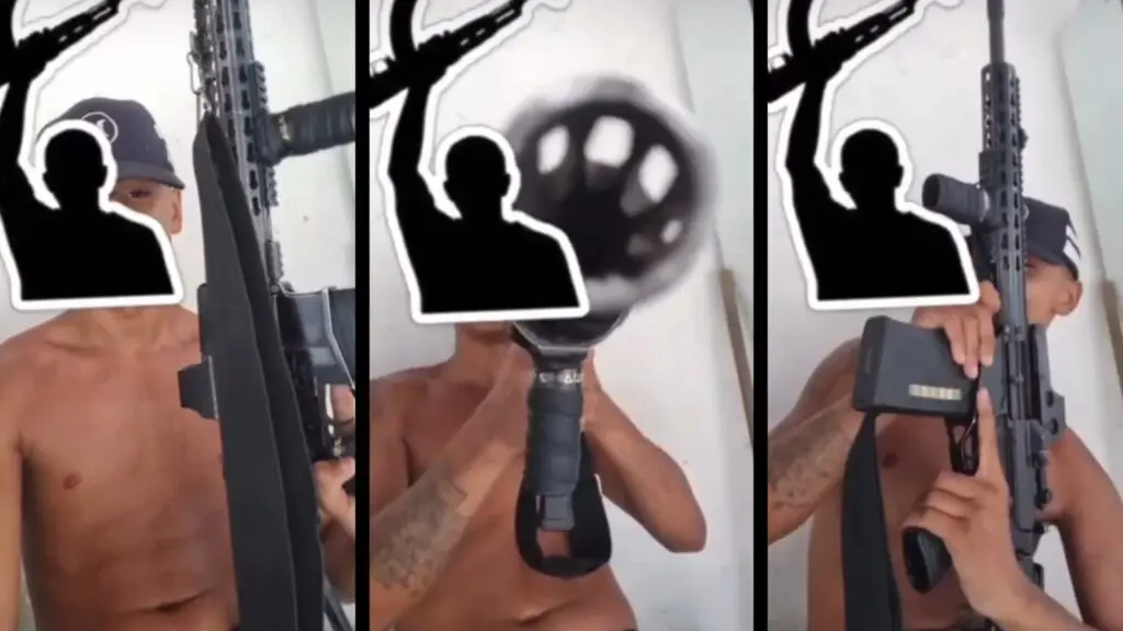 Vídeo: traficante armado com fuzil assume ataque em Vista da Serra Frame de vídeo mostra homem armado com fuzil em gravação atribuída a ataque em Vista da Serra na Serra-sede