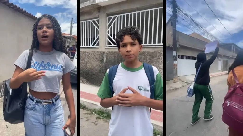 Manifestação de alunos sobre exoneração de diretor na EMEF Manoel Carlos de Miranda após entrega antecipada de material escolar