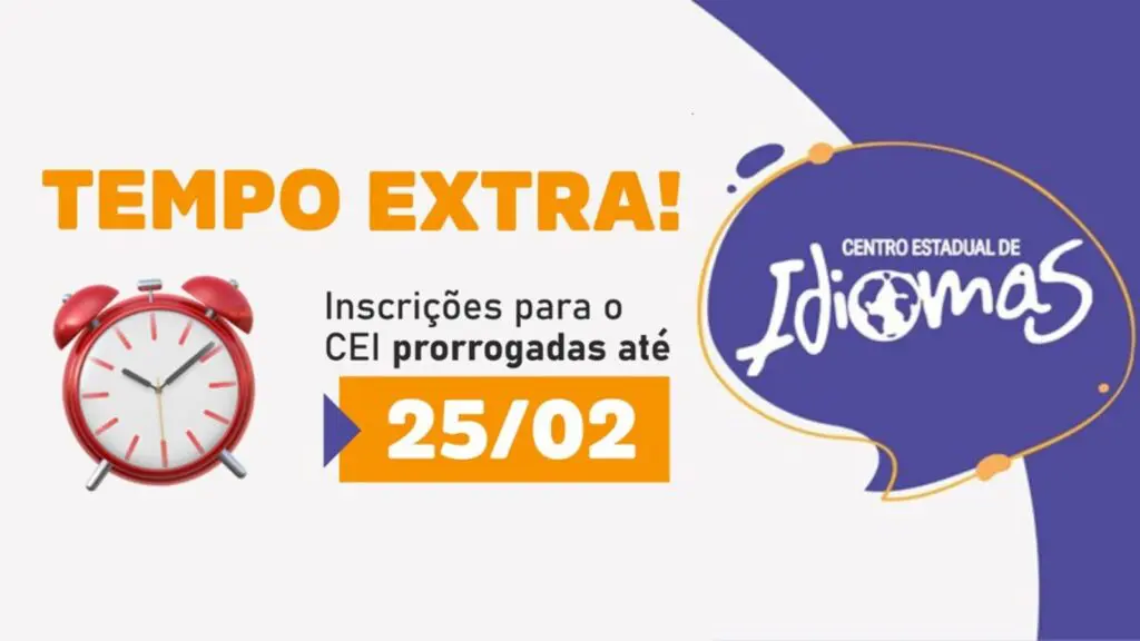 SEDU prorroga inscrições para cursos gratuitos de inglês e espanhol Inscrições para centros estaduais de idiomas seguem até 25 de fevereiro