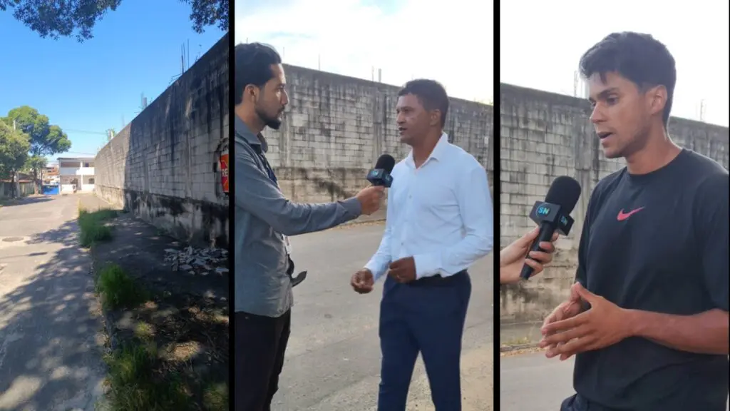 Moradores cobram vistoria e solução para muro que ameaça via pública no bairro Nova Carapina