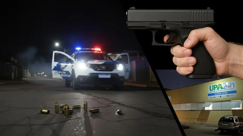 Jovem é morto a tiros durante a madrugada na Serra Noite de crime: homem é morto a tiros na Serra