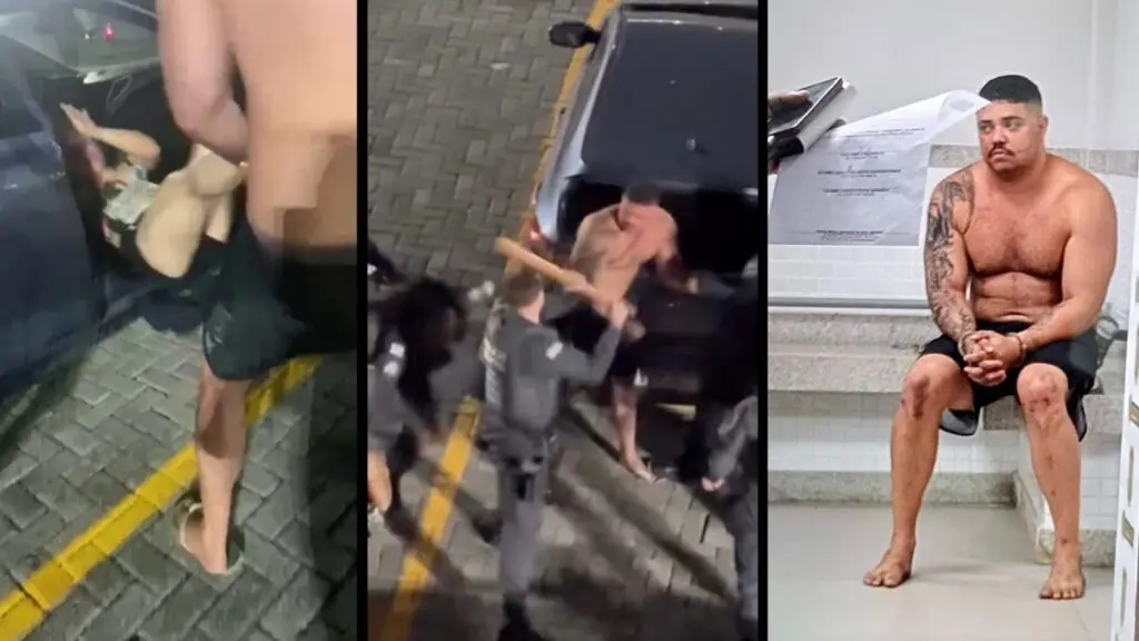 Vídeo: soldado é preso após agredir mulher e dar soco em sargento da PM em Jardim Camburi Soldado da PM é preso após agredir mulher e superior, em Jardim Camburi, em Vitória.