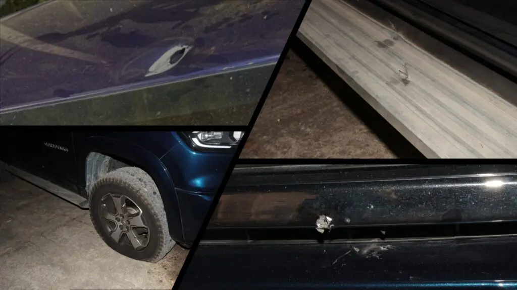 Empresário investigado na Operação Baest tem carro alvejado durante ataque na Serra Caminhonete Dodge Ram Rampage com marcas de tiros em Jacaraípe, na Serra, após atentado