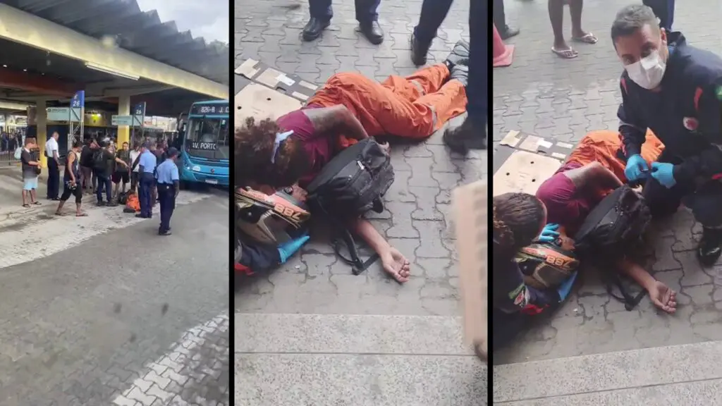 Motociclista entra em terminal de ônibus e sofre acidente na Serra