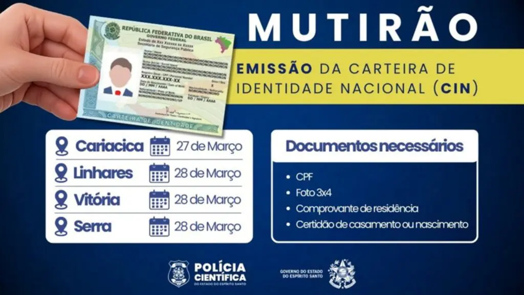 Mutirão da nova Carteira de Identidade chega à Serra