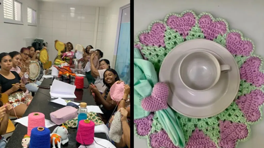 Oficinas gratuitas de crochê abrem vagas na Serra e incentivam fonte de renda para mulheres